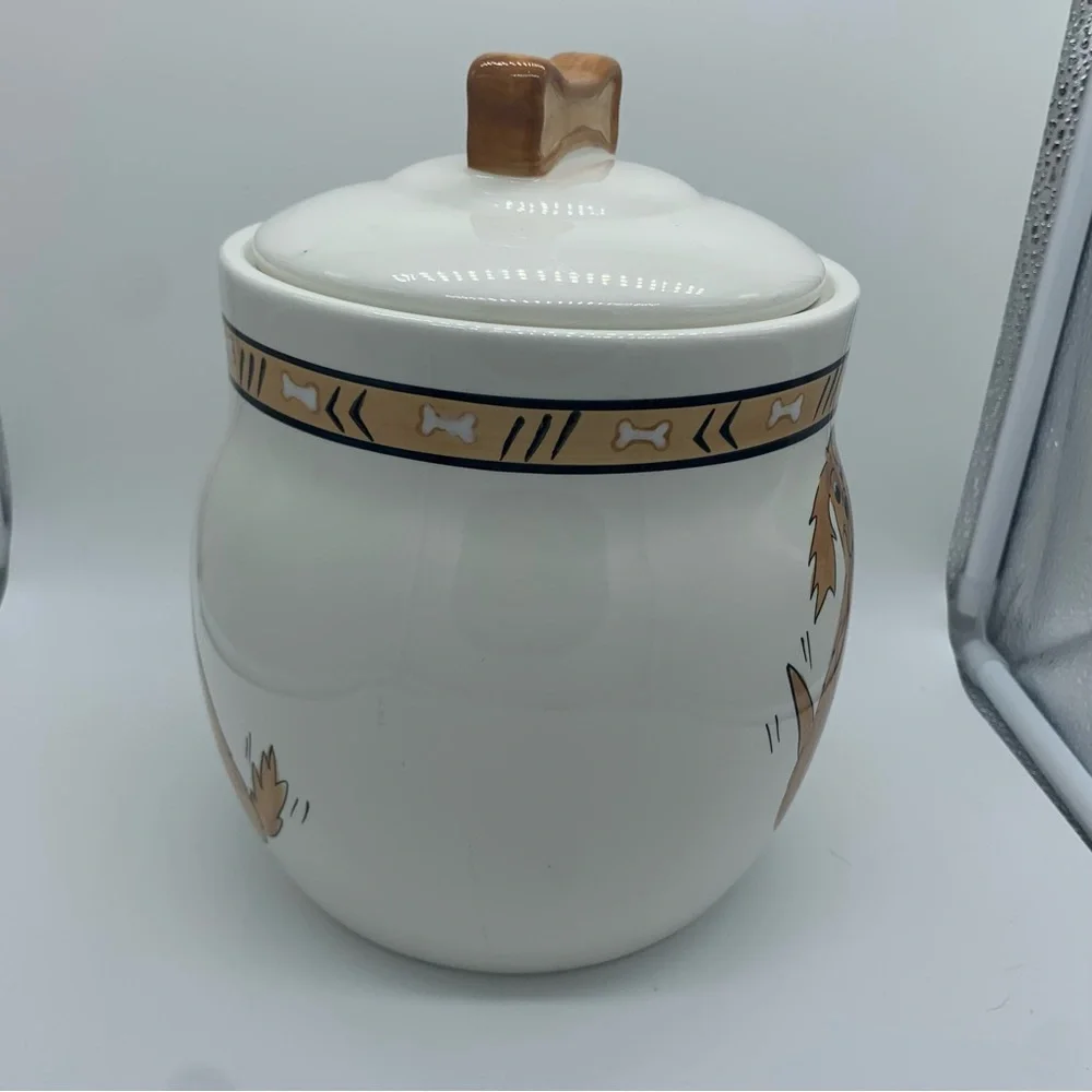 SOLD!! Inspirado Doggie Treat Canister Dog Biscuit Cookie Jar Ceramic - Picture 4 of 8